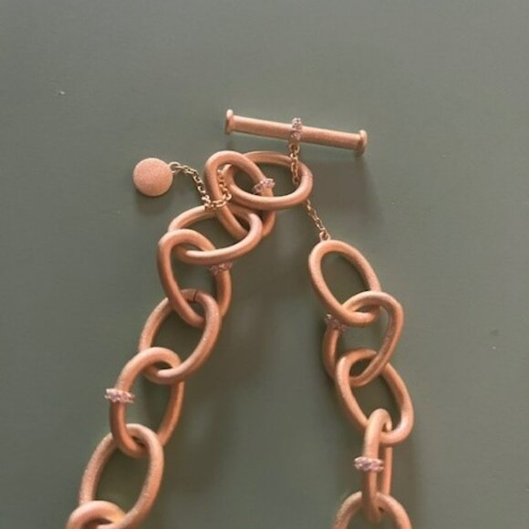 NEW IN BOX:  Rachel Glauber 14K Gold Plated Cubic Zirconia Chain Necklace - Picture 2 of 4